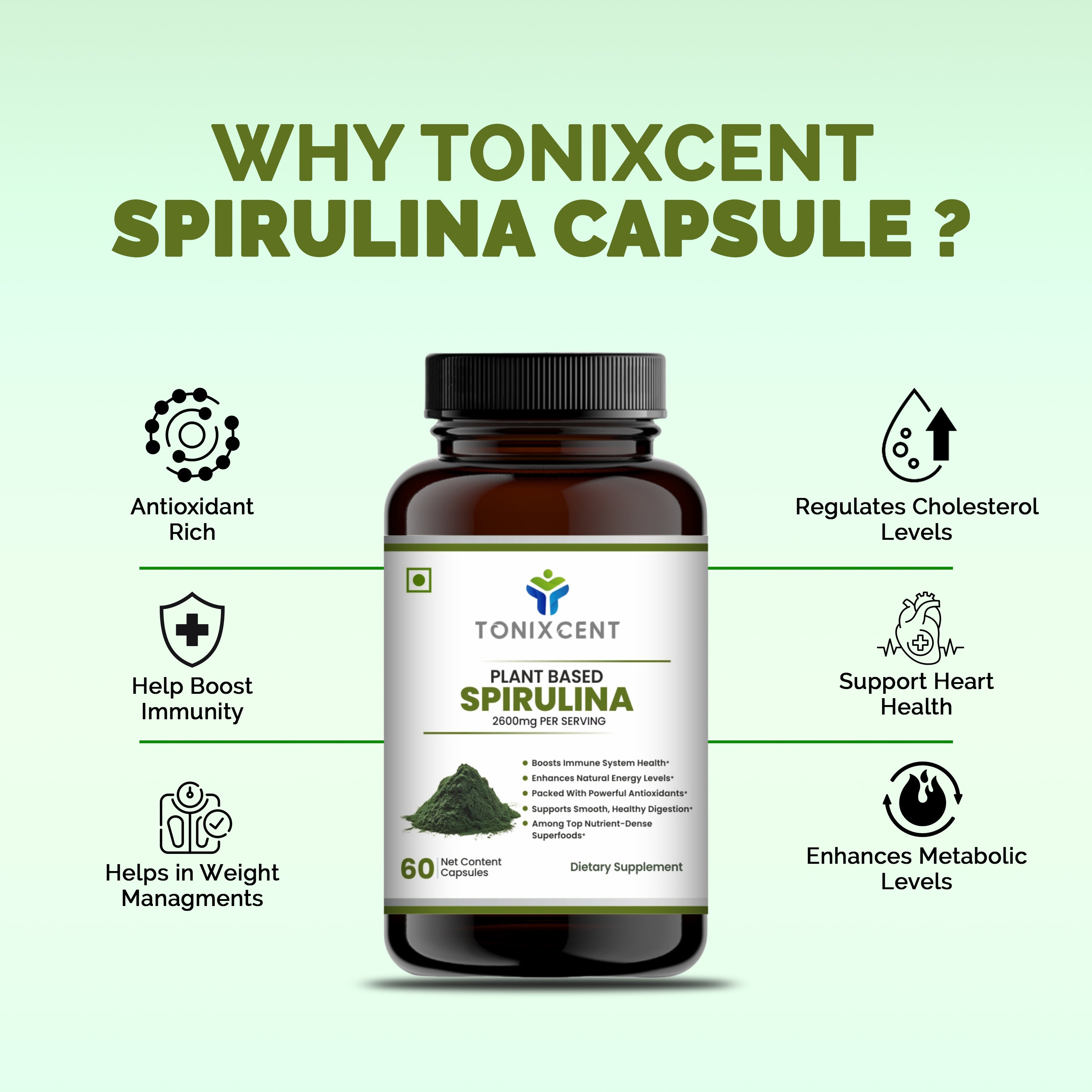 TONIXCENT Spirulina Tablets