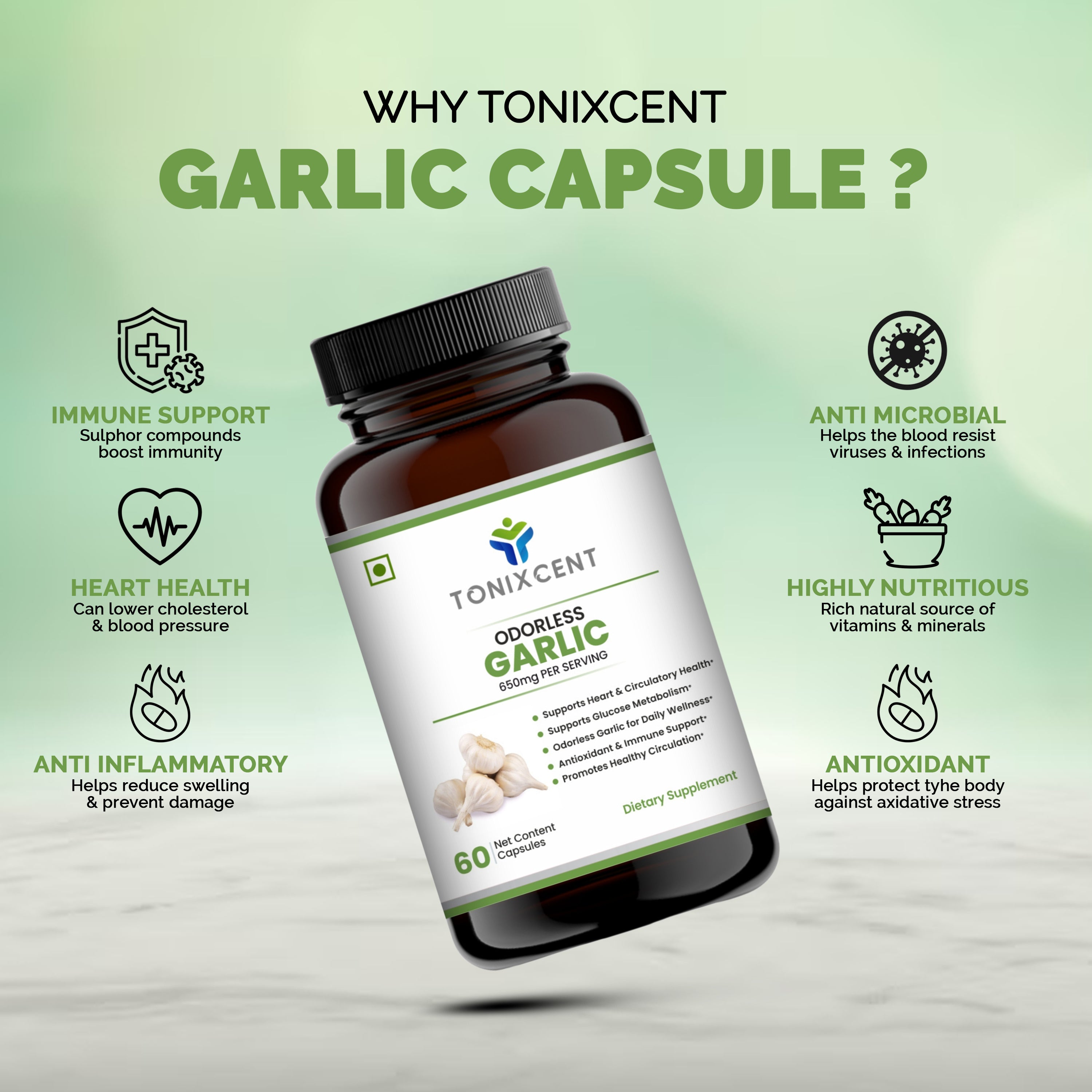 TONIXCENT Garlic Extract Capsules