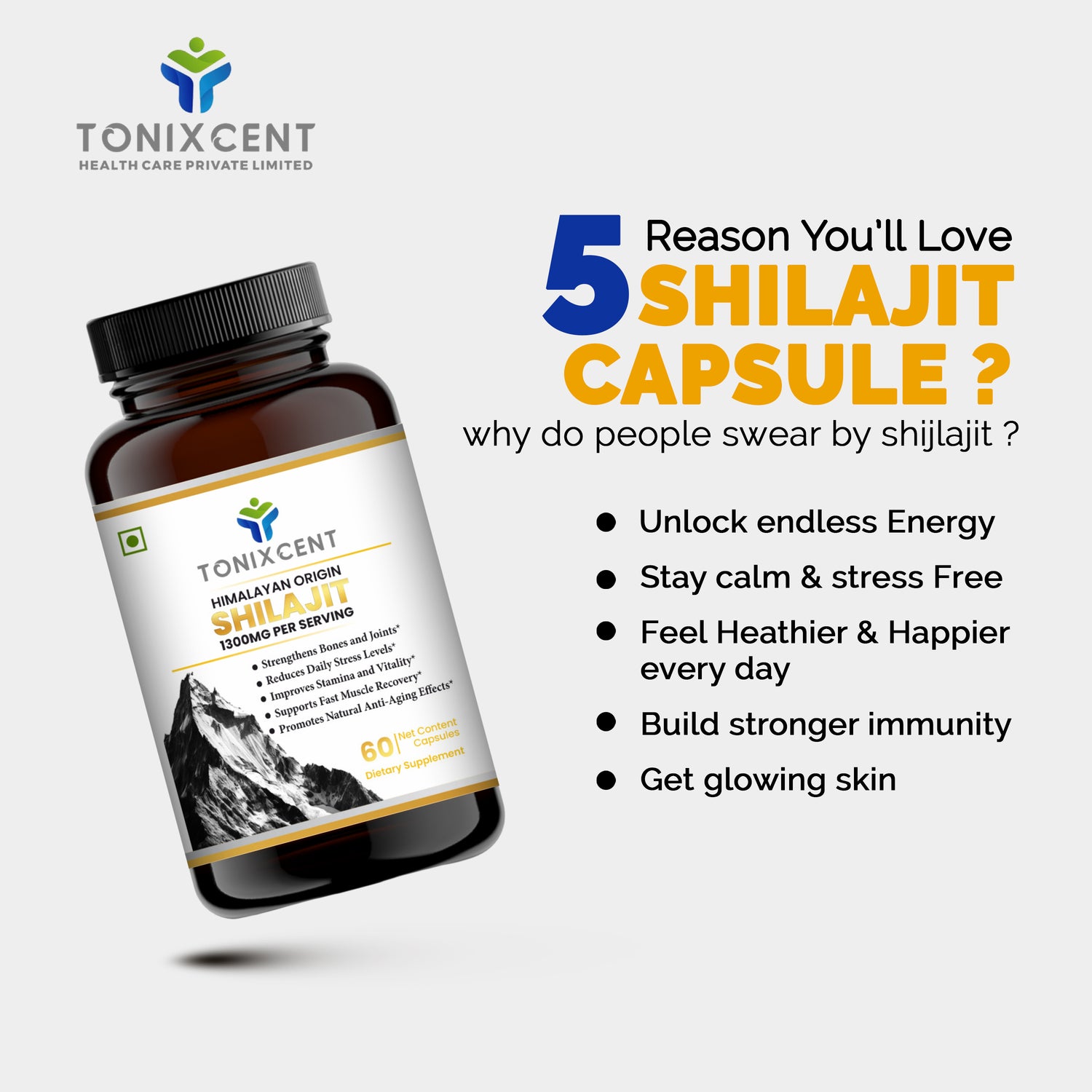 TONIXCENT Shilajit Extract Capsules