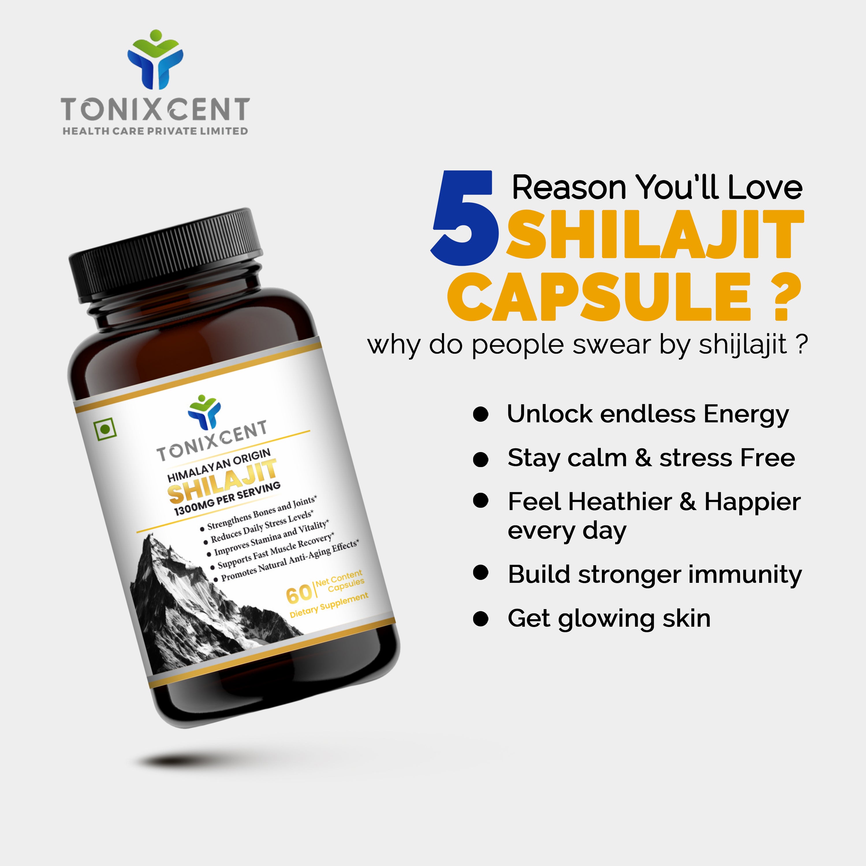 TONIXCENT Shilajit Extract Capsules