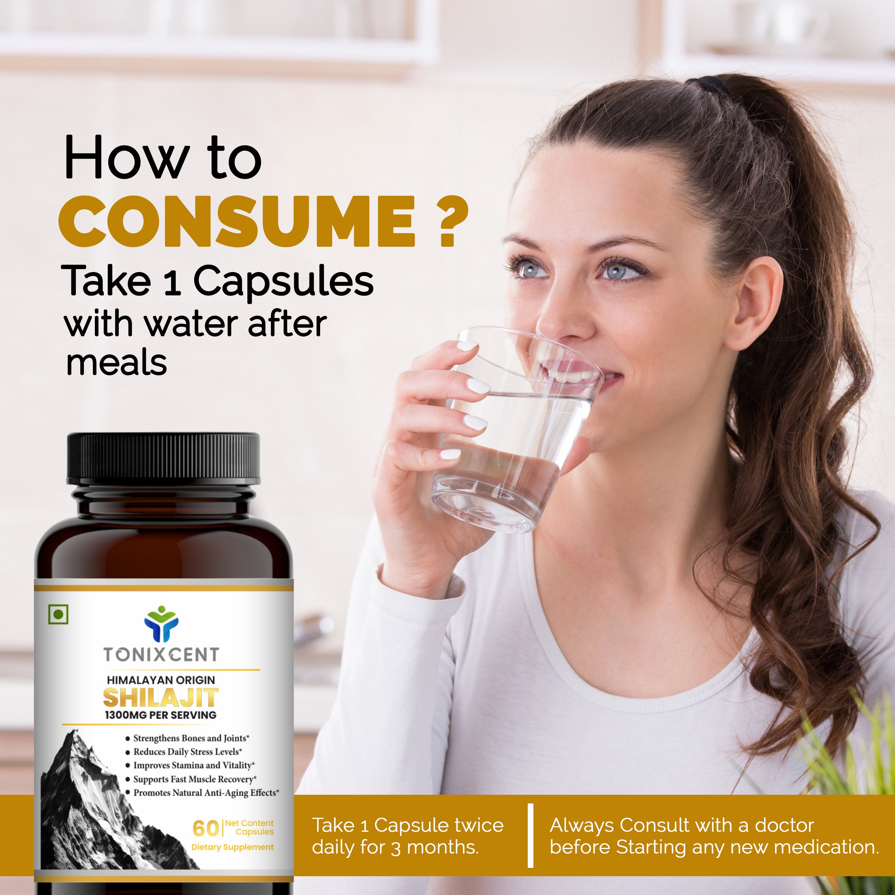 TONIXCENT Shilajit Extract Capsules