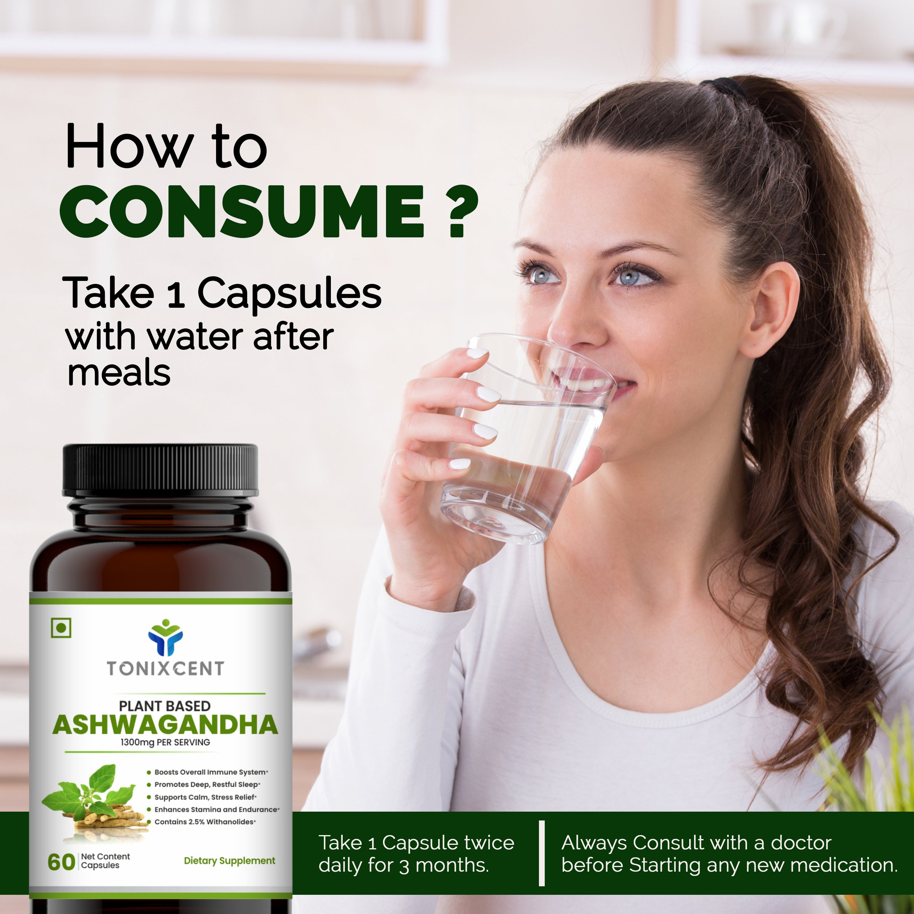 TONIXCENT Ashwagandha Capsules