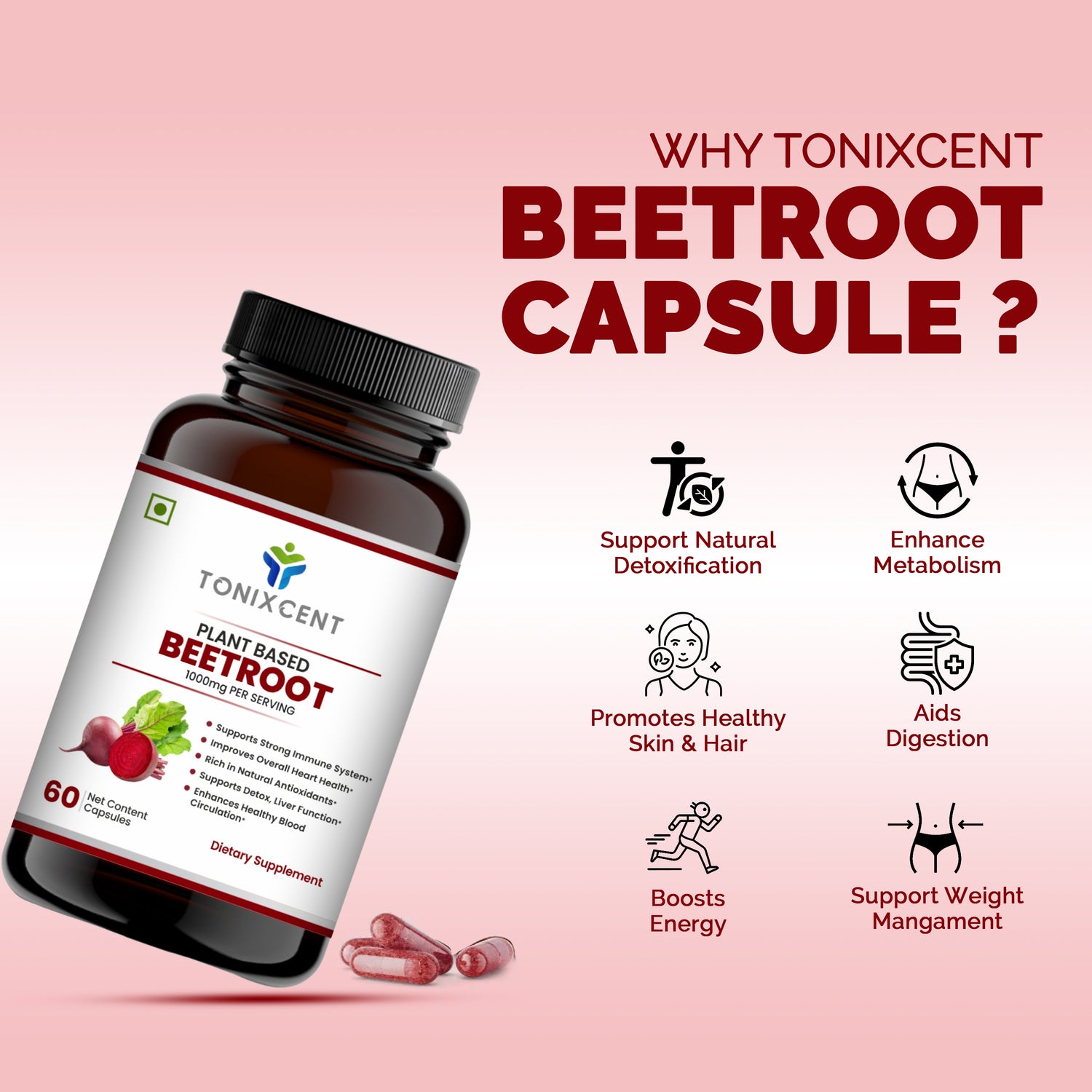 TONIXCENT Beetroot Capsules