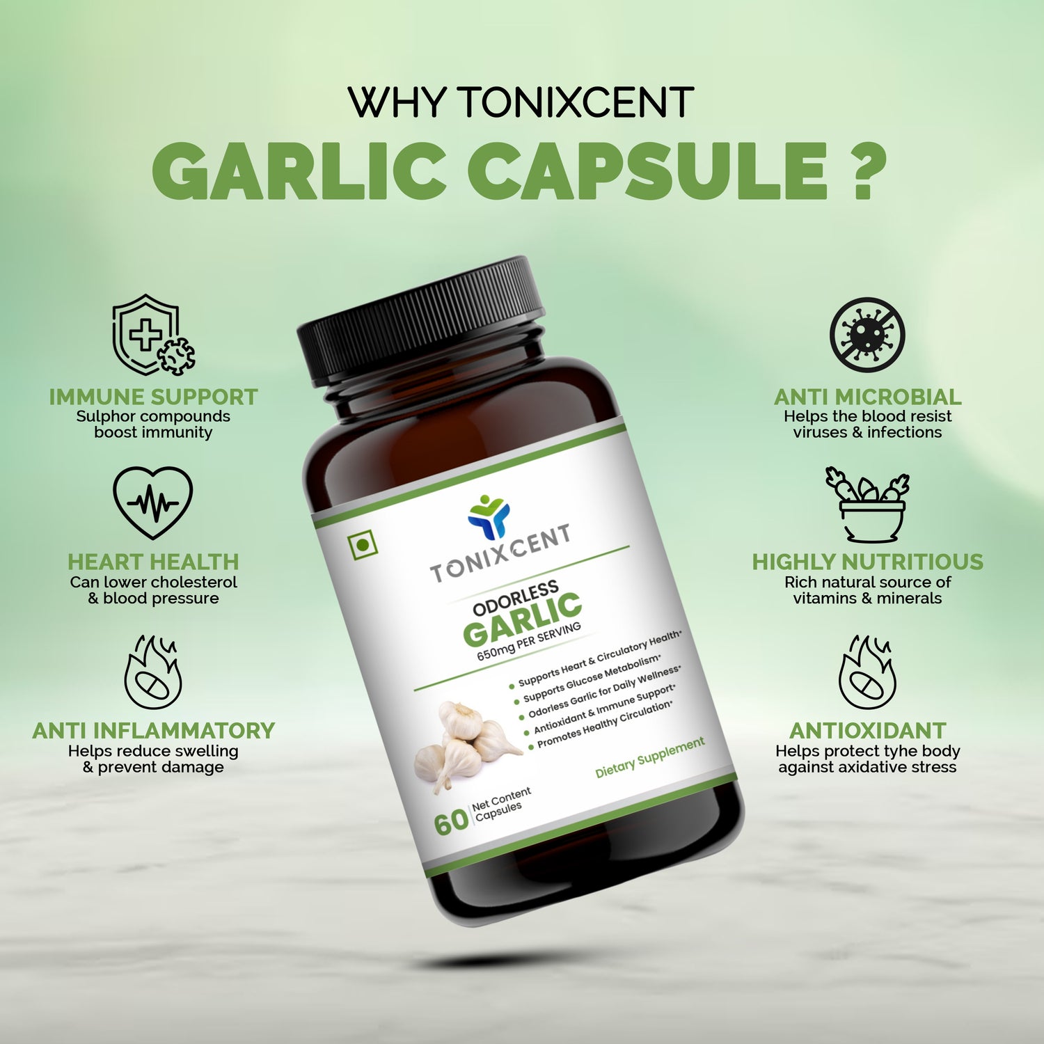 TONIXCENT Garlic Extract Capsules