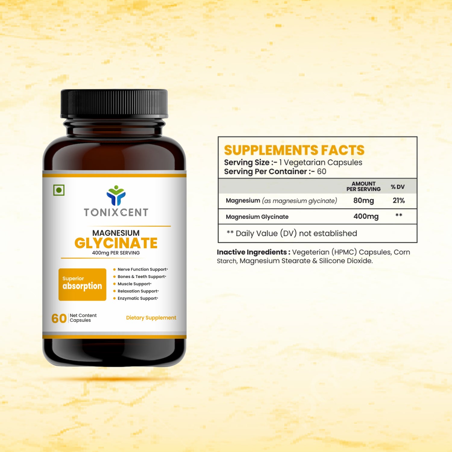 TONIXCENT Magnesium Glycinate Capsules